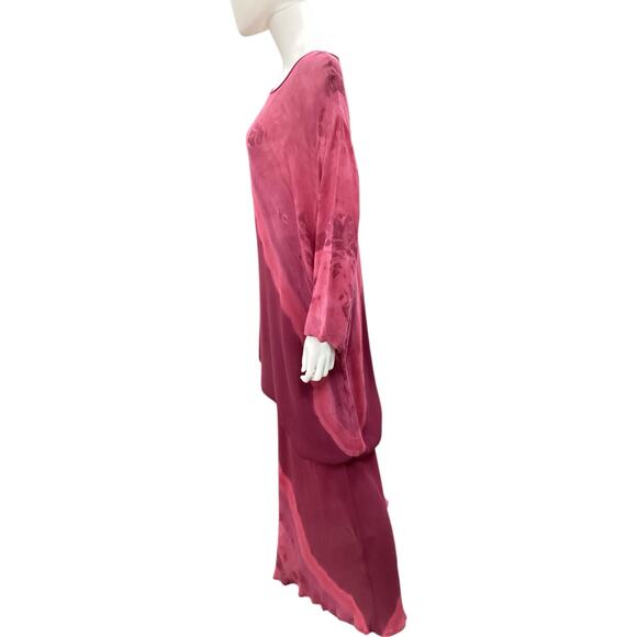 VTG Carole Dolighan 2PieceSet Women’s SZ XL Maxi Skirt+Top 90’ Tye Dye Hobo Pink - Picture 4 of 10